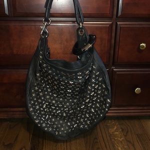 Jimmy Choo black leather silver stars Bag & Wallet